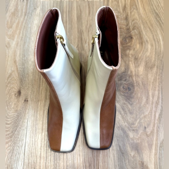 ALOHAS SOUTH BICOLOR LEATHER ANKLE BOOTS IN CAMEL BEIGE MSRP $306.00 Size 7-7.5 - Picture 5 of 11
